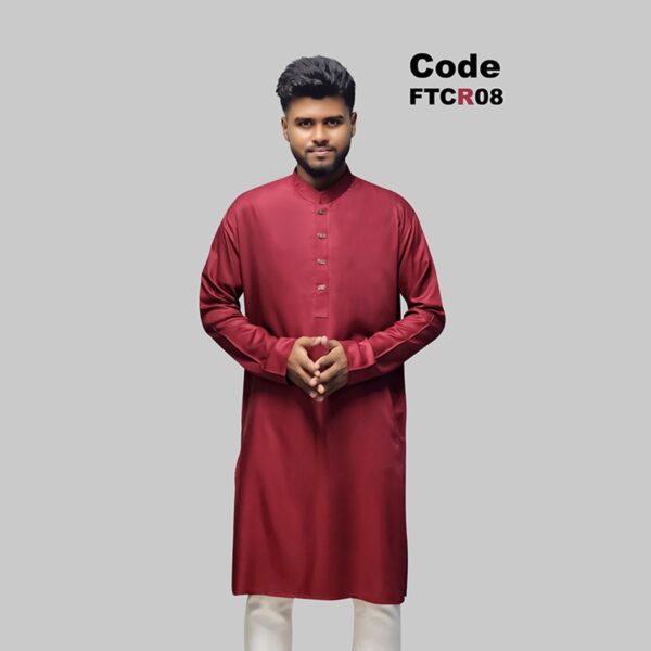 প্রিমিয়াম চিনিগুড়া সলিড পাঞ্জাবি/ কালার > Maroon Color